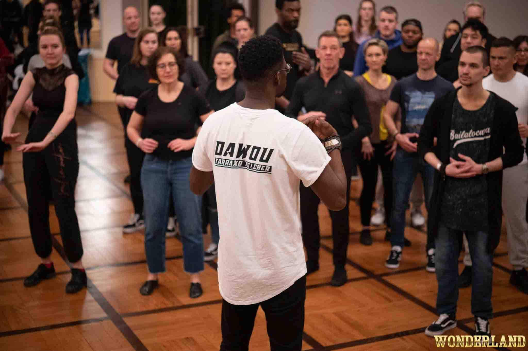 Leading a group session as an instructor.